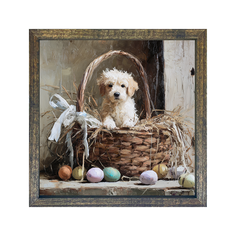 Easter Basket - Dog with Easter eggs