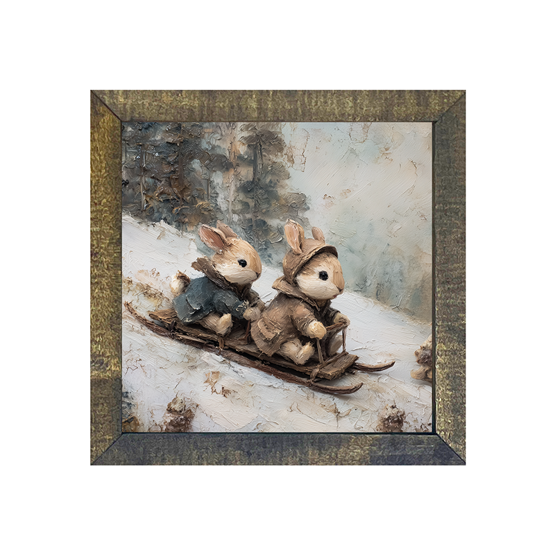 Bunnies Sledding