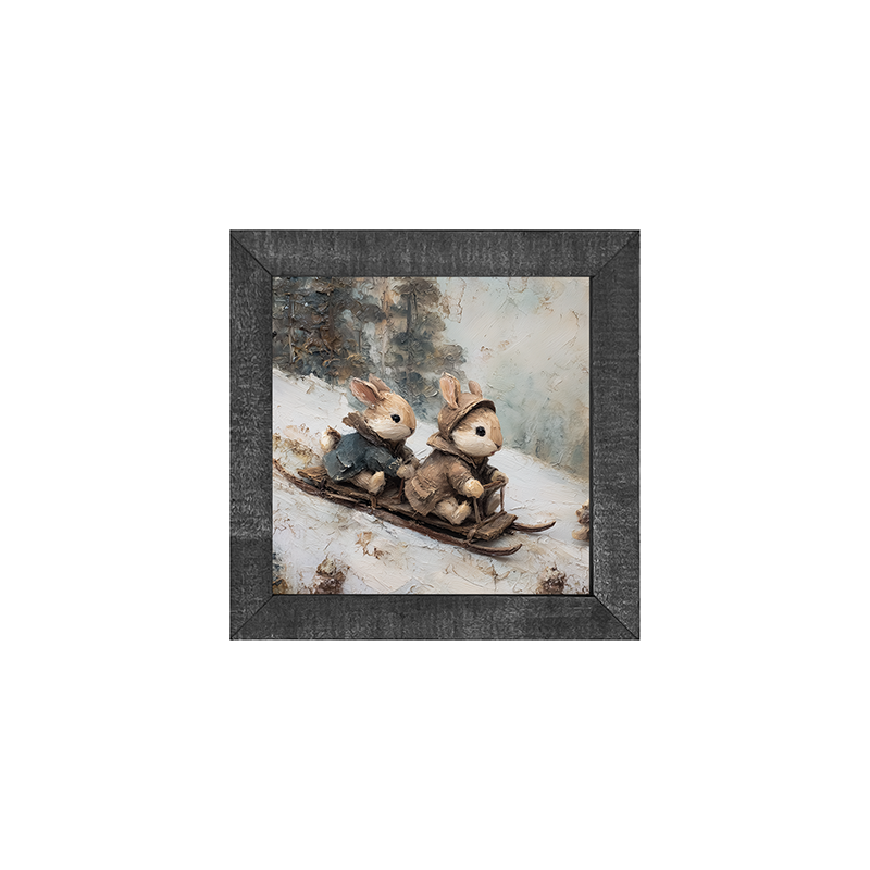 Bunnies Sledding