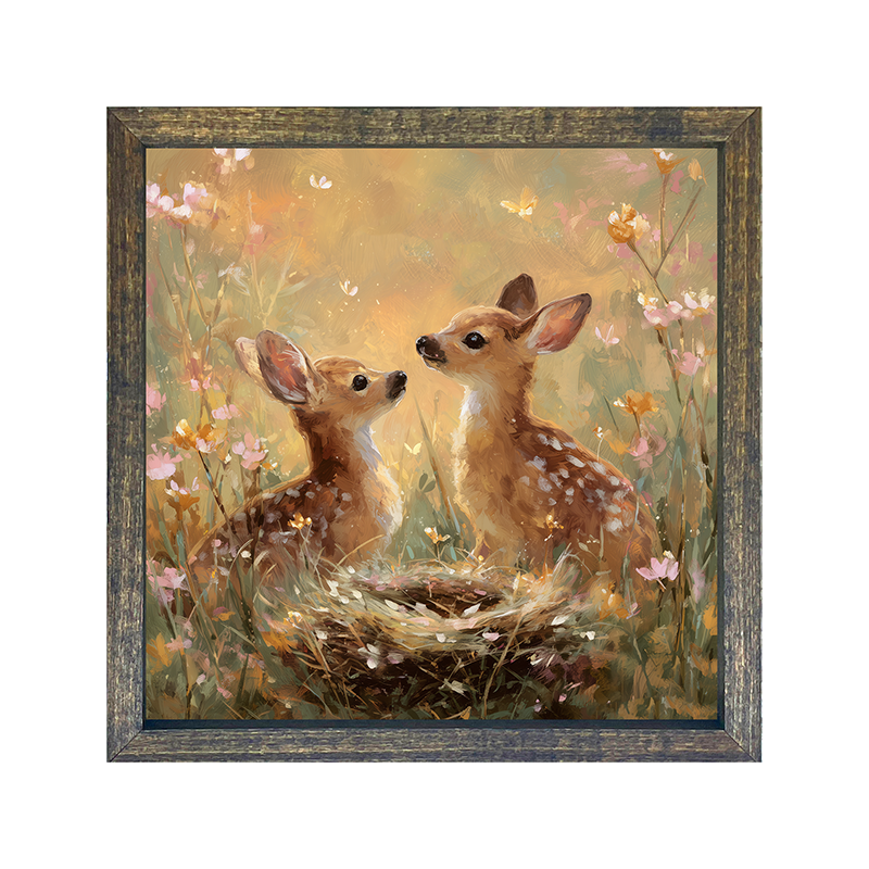 Baby Deer with Flowers