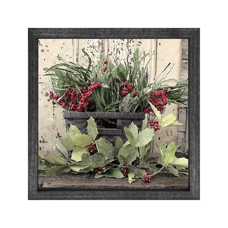 Berries and holly basket