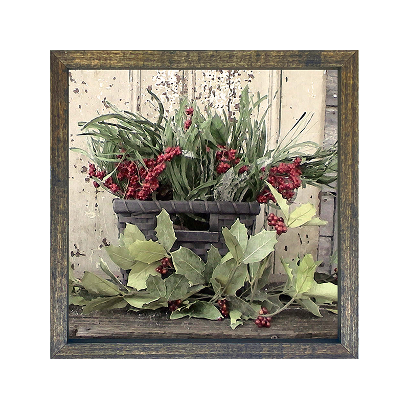Berries and holly basket