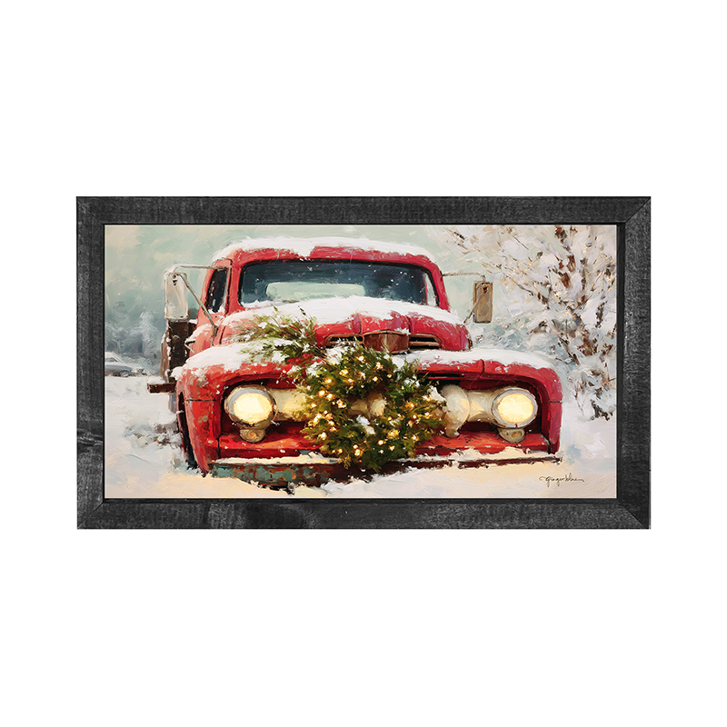 Christmas Truck in Snow - Horizontal Frame