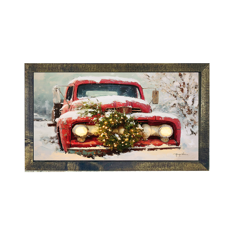 Christmas Truck in Snow - Horizontal Frame