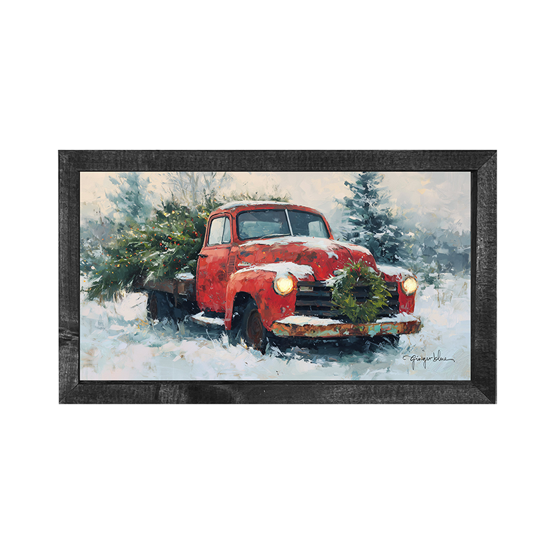 Red Christmas Truck - Horizontal Frame
