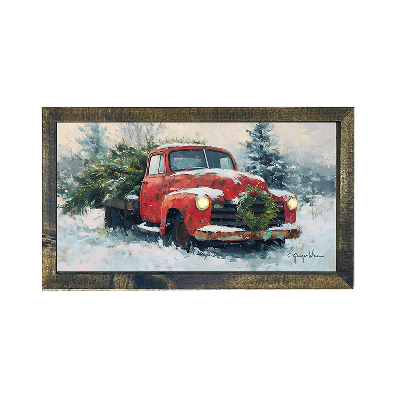 Red Christmas Truck - Horizontal Frame