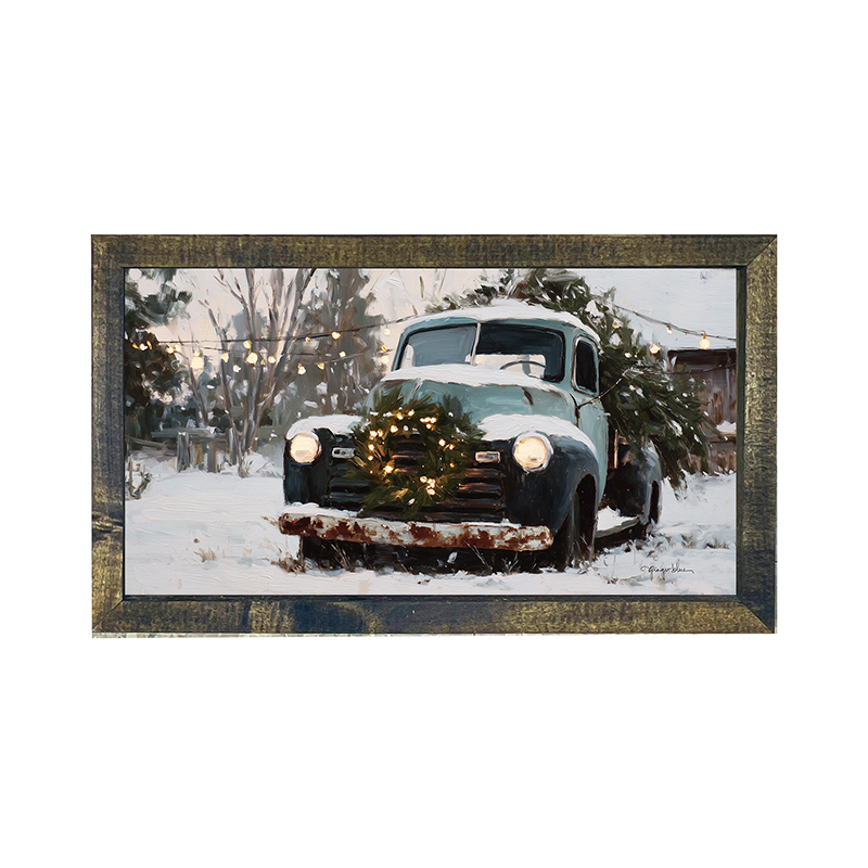 Farm Truck at Christmas Time - Horizontal Frame