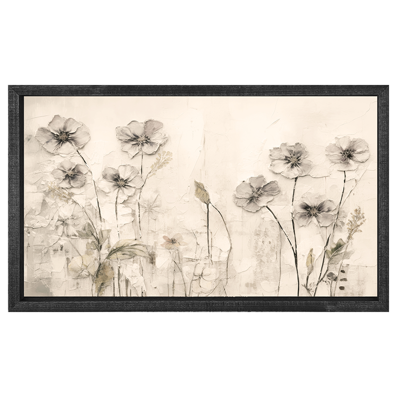 Monochrome flowers 4 - Horizontal Frame