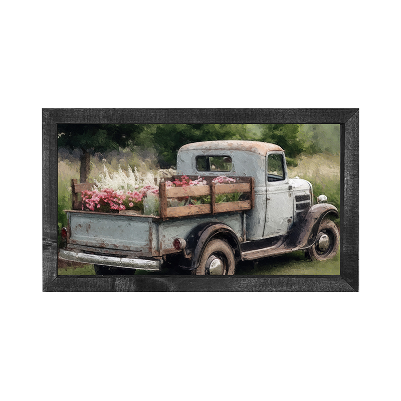 Blue Flower Truck - Horizontal Frame