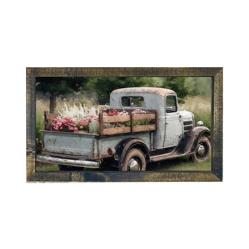 Blue Flower Truck - Horizontal Frame