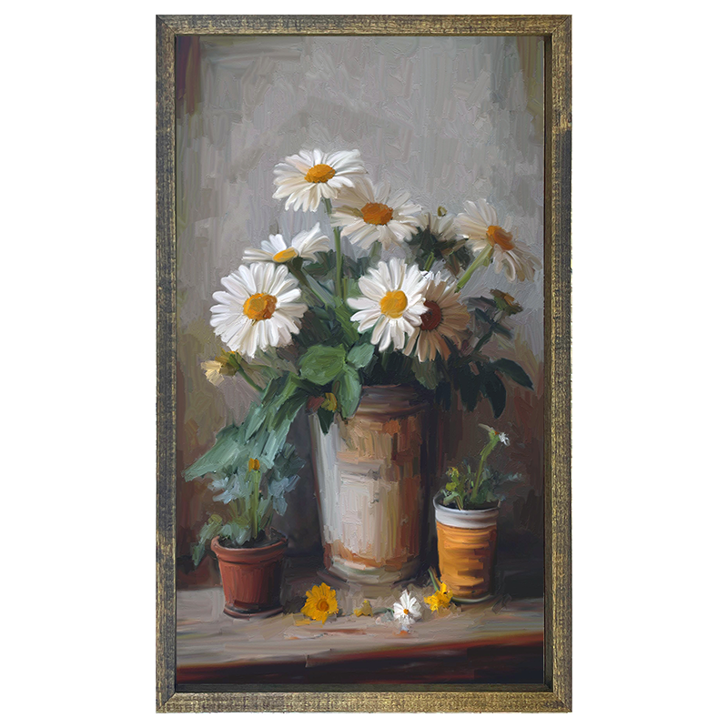 Rustic Daisies - Vertical Frame