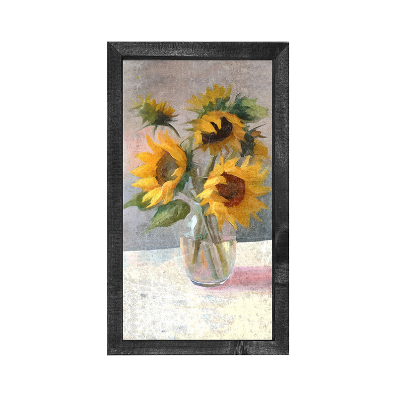 Glass Vase of Sunflowers - Vertical Frame