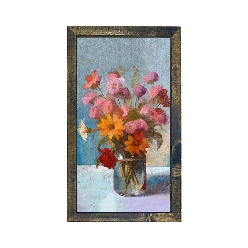 Glass Vase with flowers - Vertical Frame