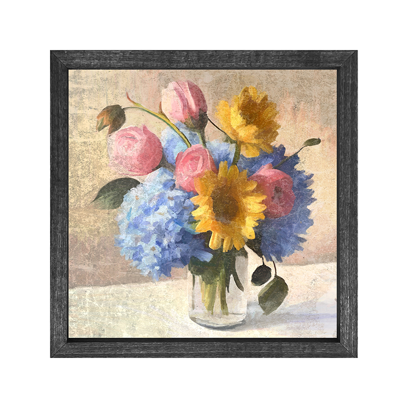 Glass Vase Overflowing with flowers
