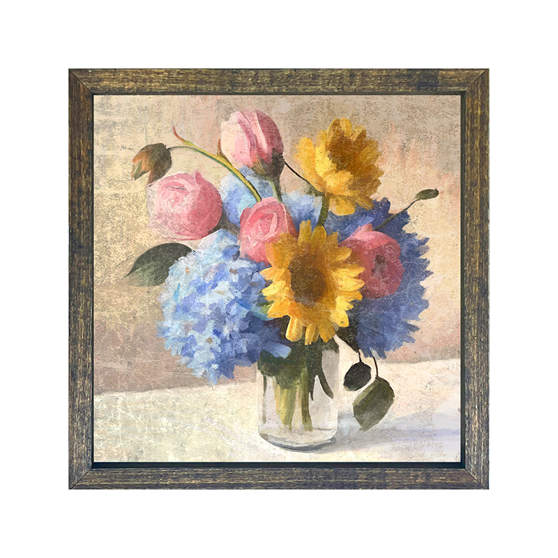 Glass Vase Overflowing with flowers