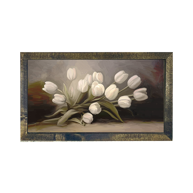 White Tulips - Horizontal Frame