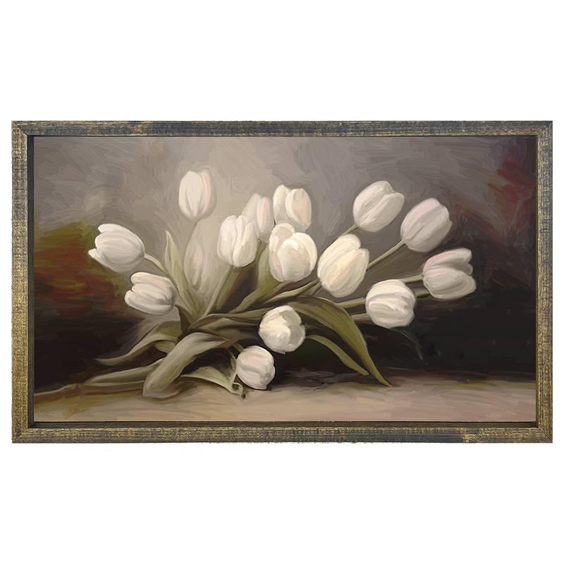 White Tulips - Horizontal Frame