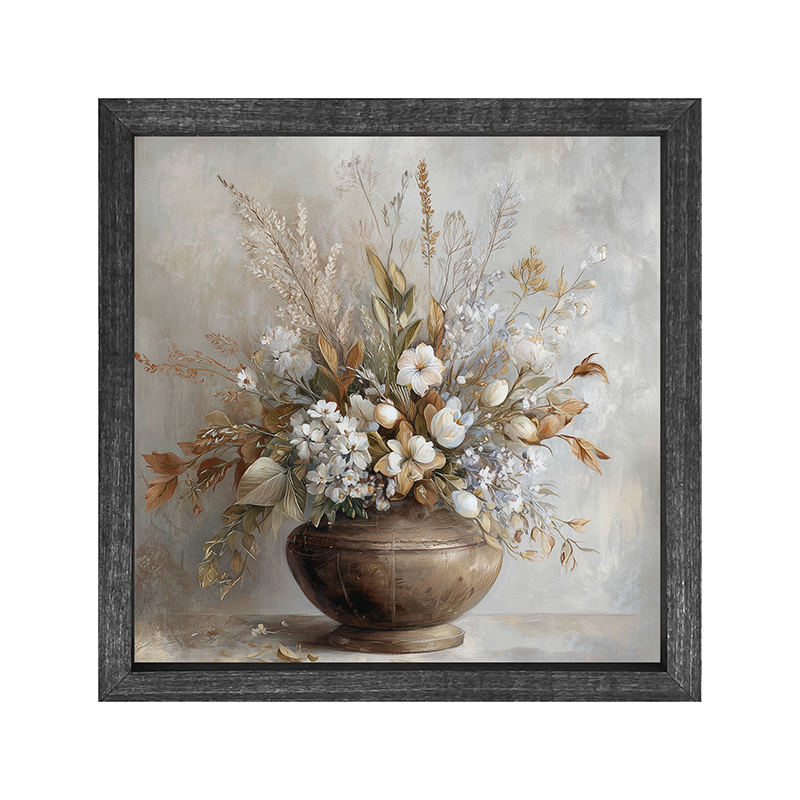 Copper Vase with Floral Bouquet