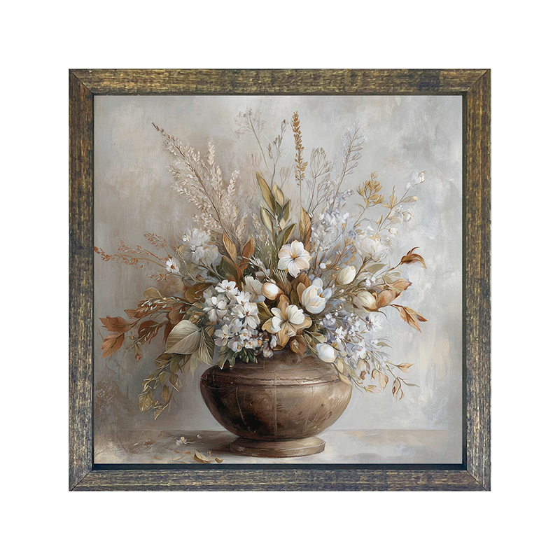 Copper Vase with Floral Bouquet