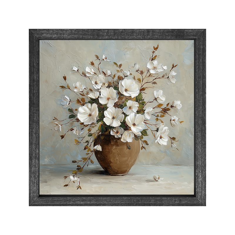 Copper Vase with White Floral Bouquet