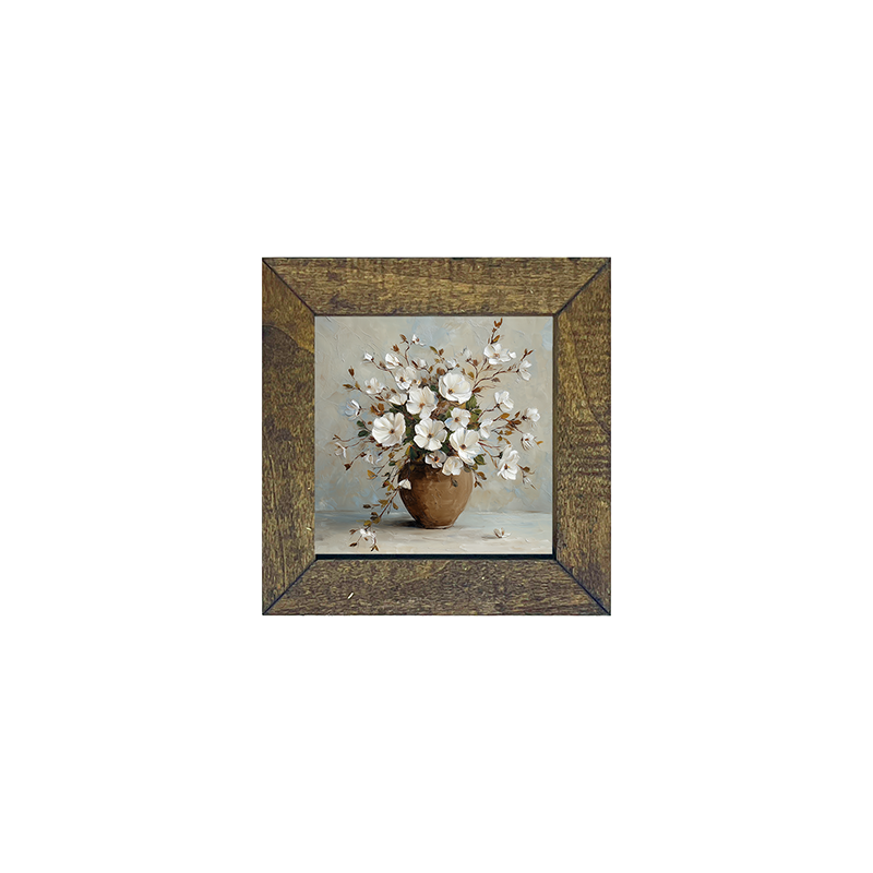Copper Vase with White Floral Bouquet