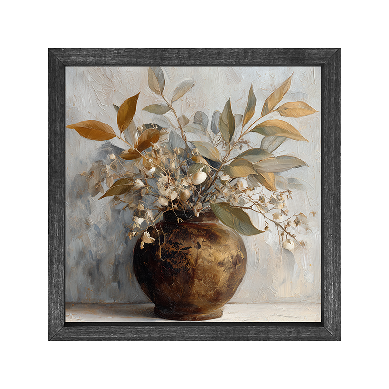 Copper Vase with Leafy Bouquet