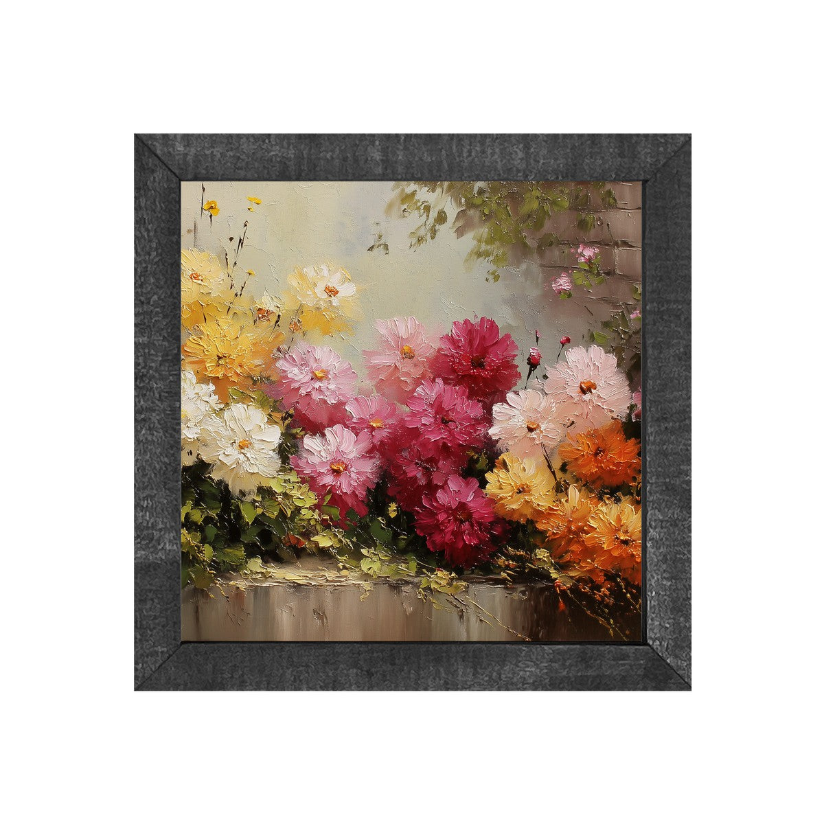 Garden Wall - Peonies - Square Frame