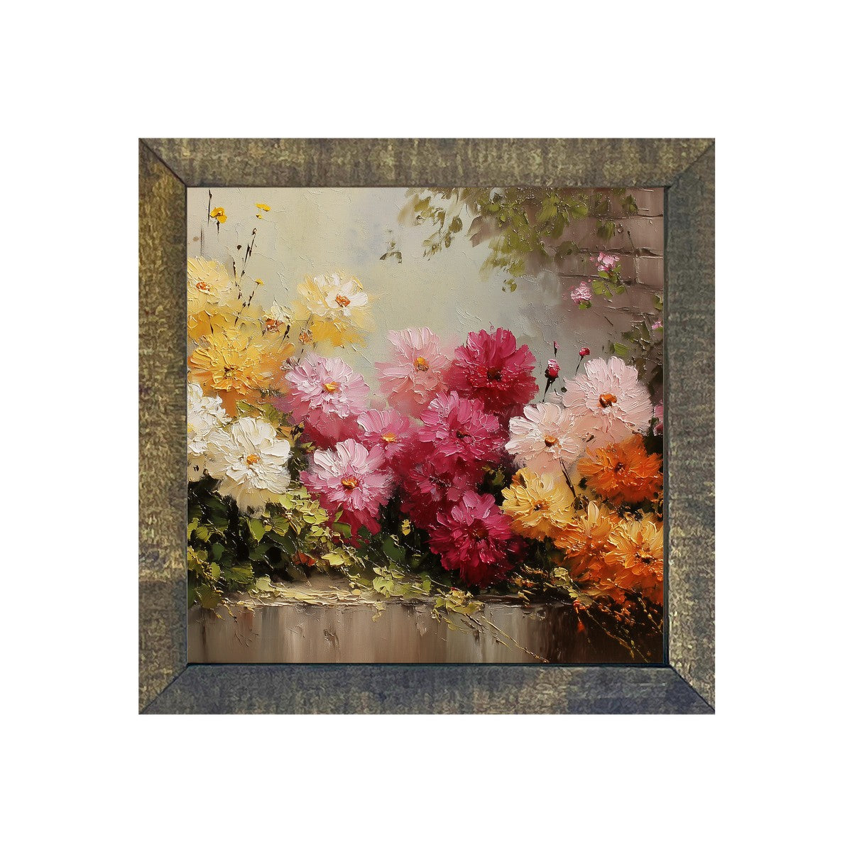 Garden Wall - Peonies - Square Frame