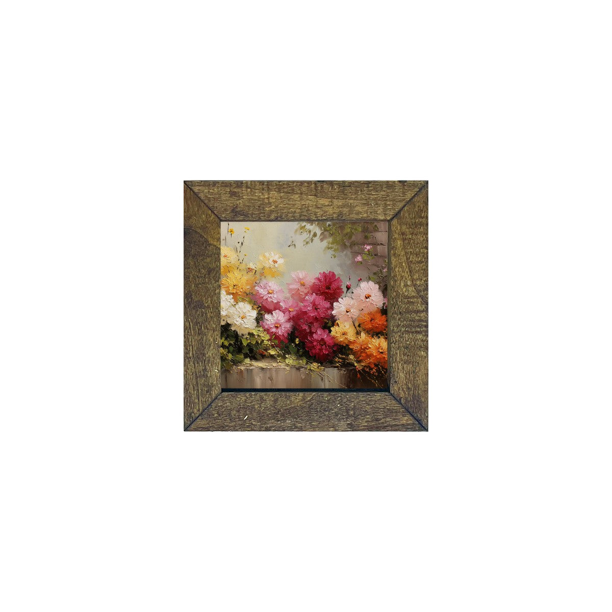 Garden Wall - Peonies - Square Frame