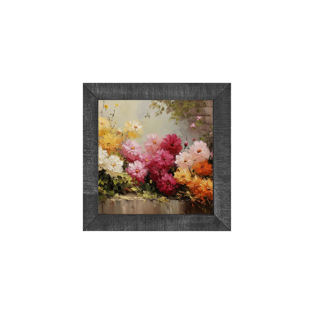 Garden Wall - Peonies - Square Frame