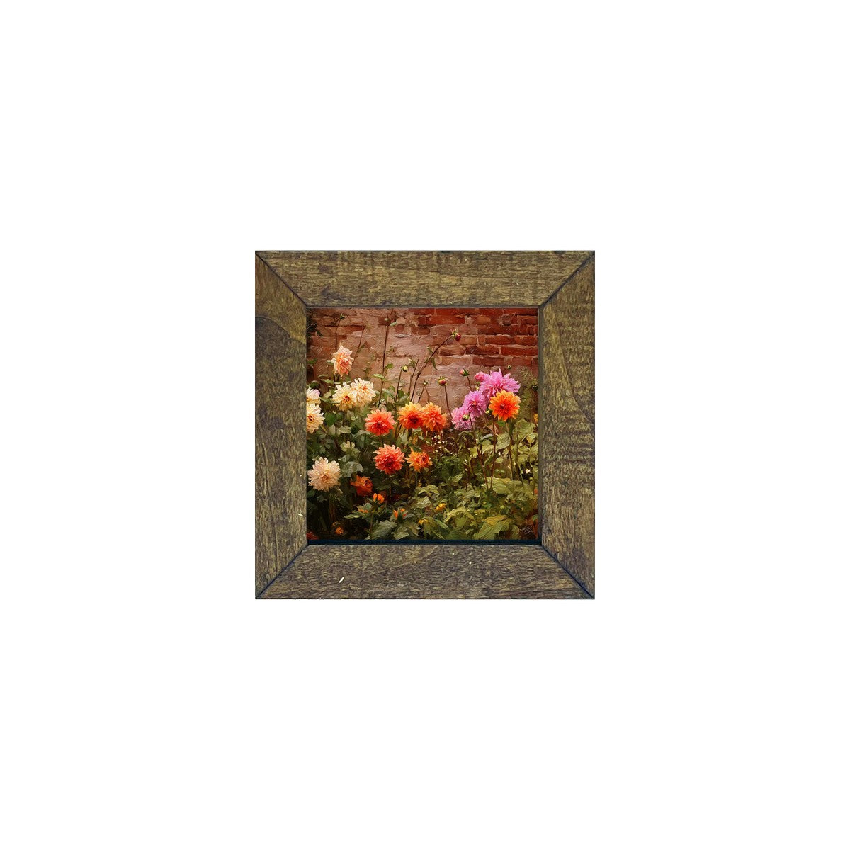 Garden Wall - Fall Mums - Square Frame