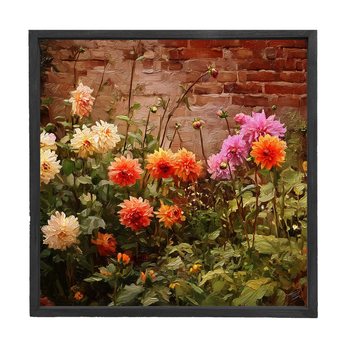 Garden Wall - Fall Mums - Square Frame