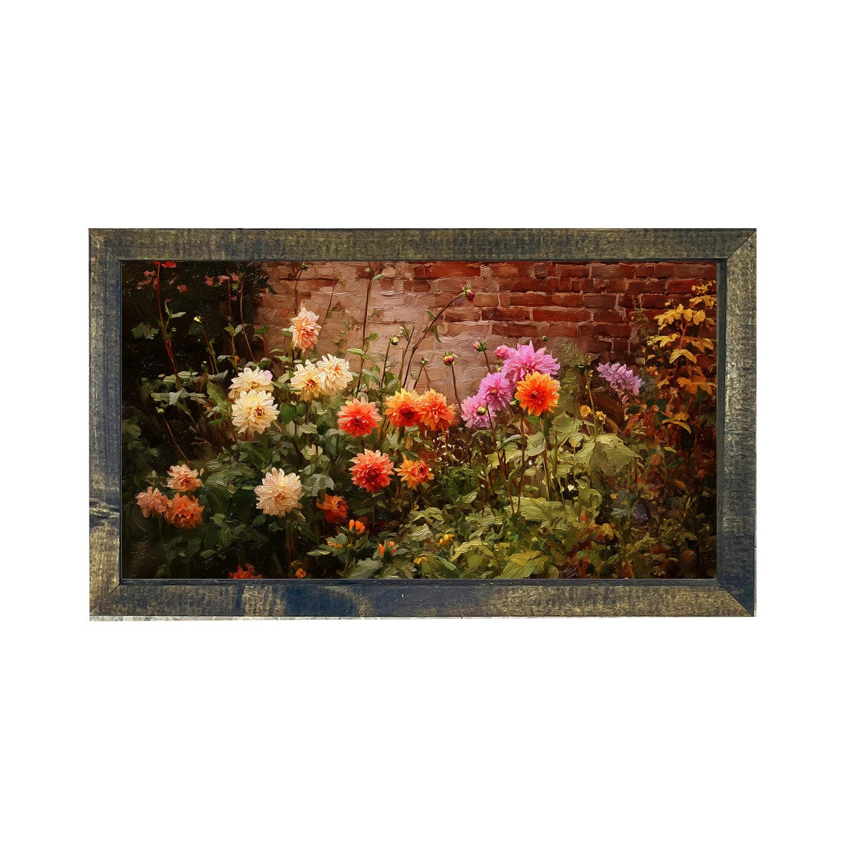 Garden Wall - Fall Mums - Horizontal Frame