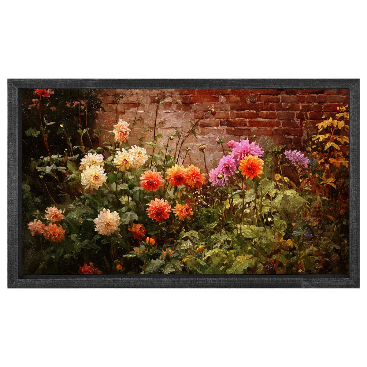 Garden Wall - Fall Mums - Horizontal Frame