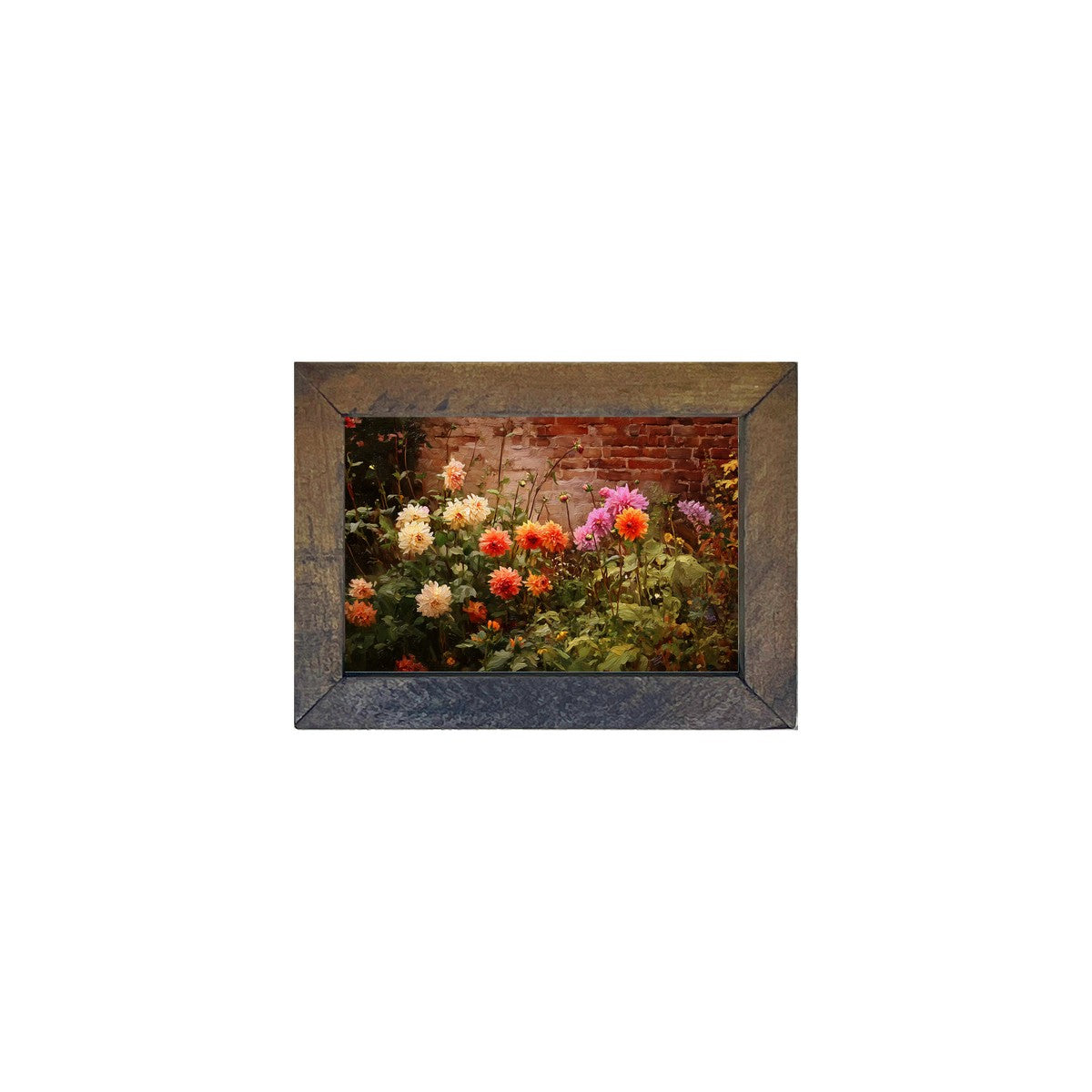 Garden Wall - Fall Mums - Horizontal Frame
