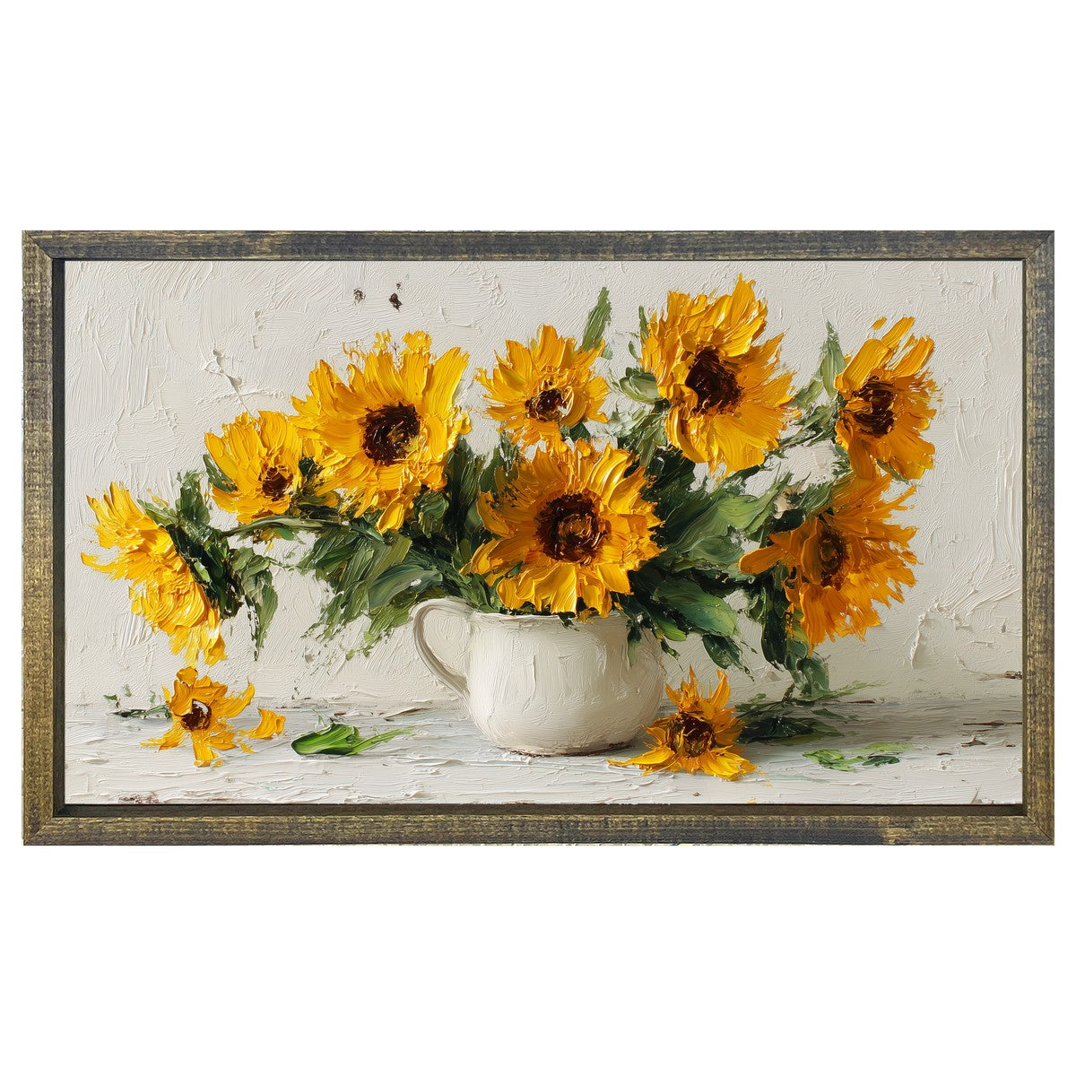 Floral Still Life - Sunflowers Overflowing - Horizontal Frame