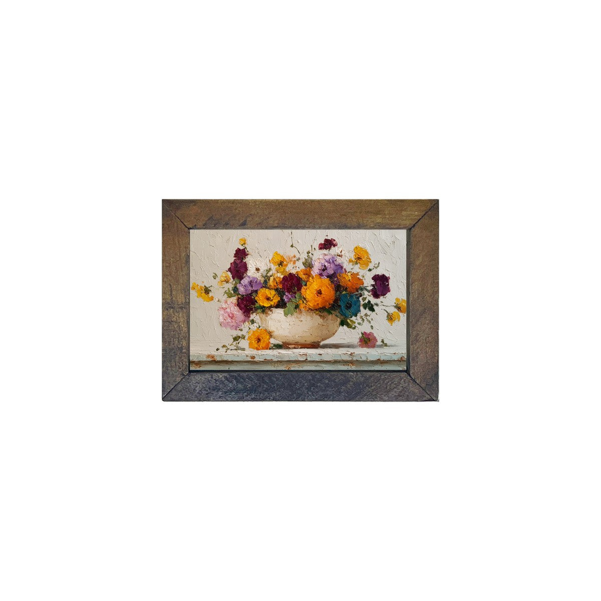 Floral Still Life - Bowl Flower Pot - Horizontal Frame