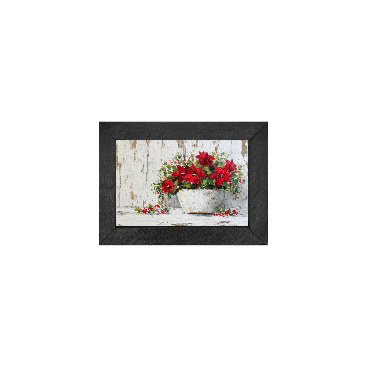Floral Still Life - Poinsettias Overflowing - Horizontal Frame