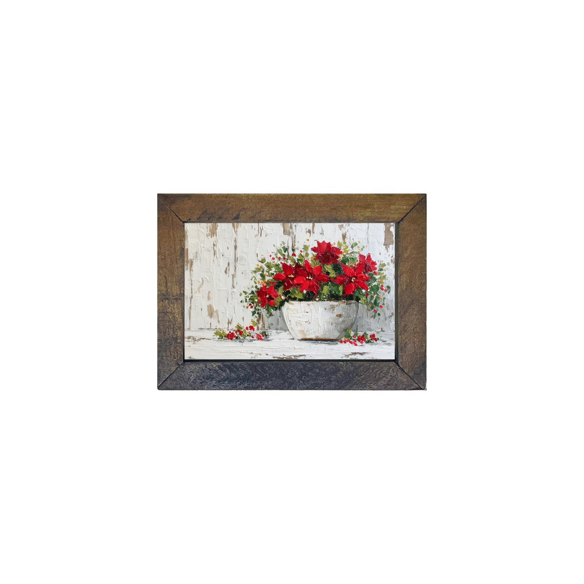 Floral Still Life - Poinsettias Overflowing - Horizontal Frame