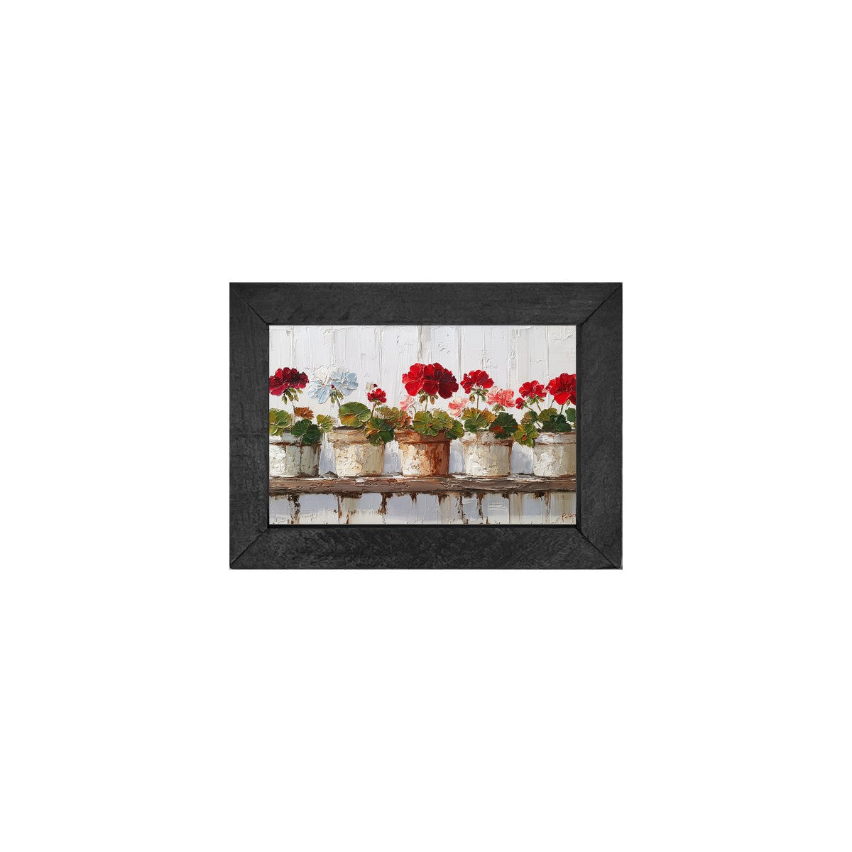 Floral Still Life - Five Geraniums - Horizontal Frame