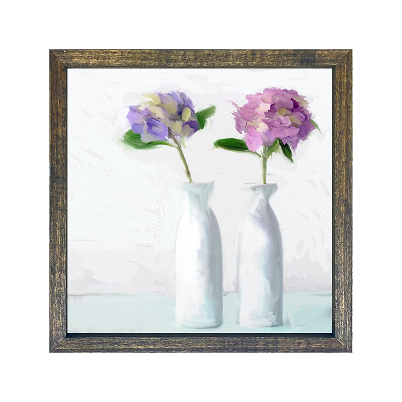 Hydrangeas in white vase