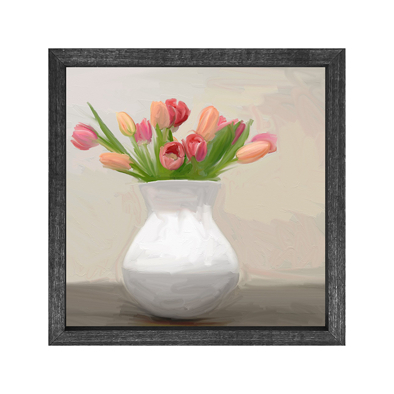 Tulips in white vase