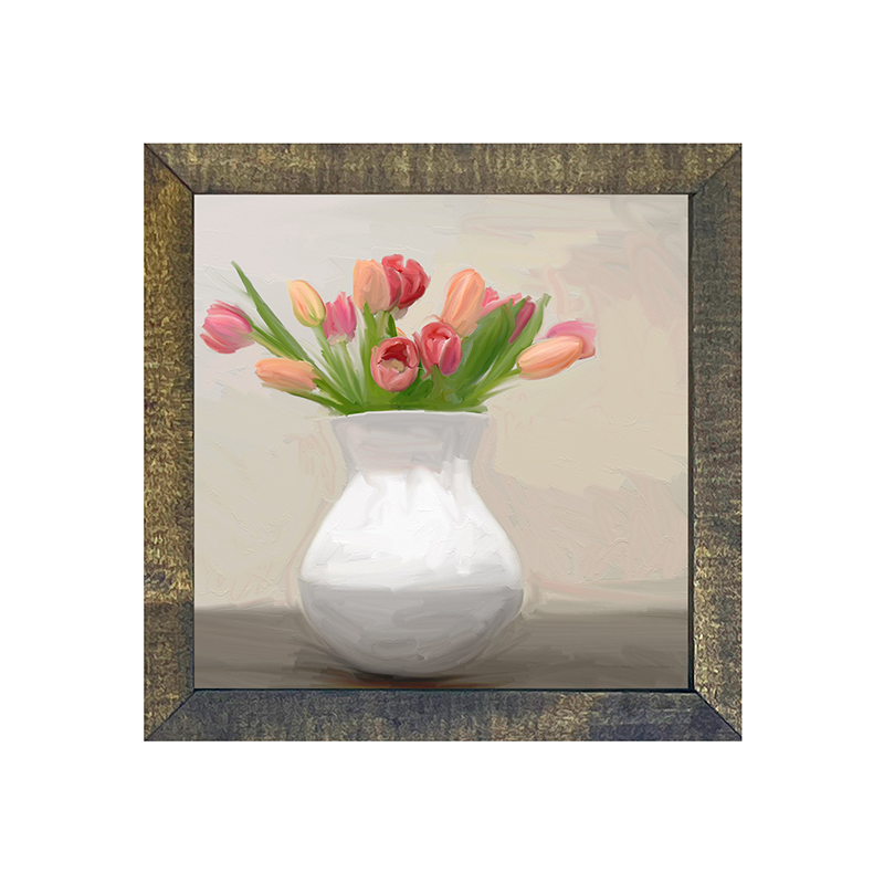 Tulips in white vase