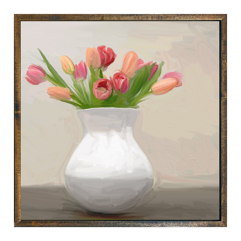 Tulips in white vase