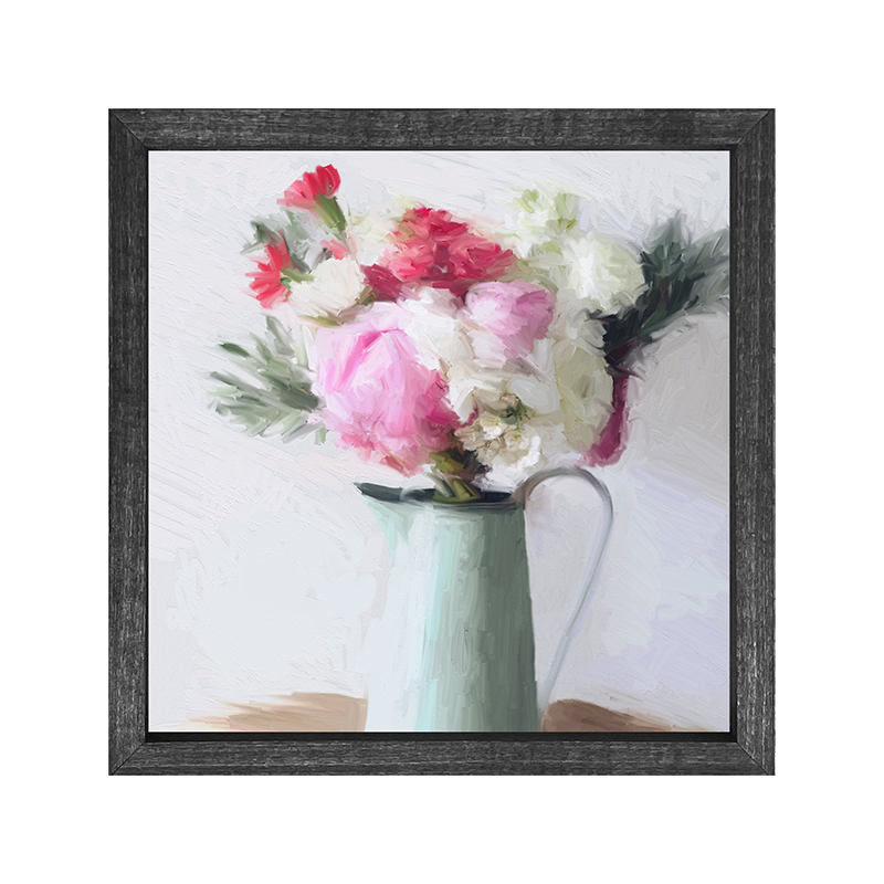 Peony bouquet in watering can