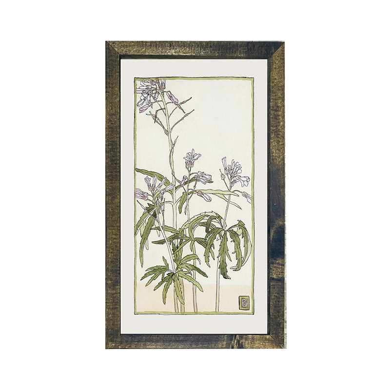 Watercolor purple flower