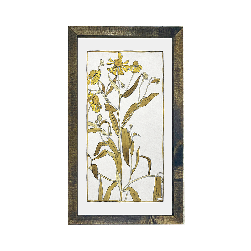 Watercolor yellow flowers