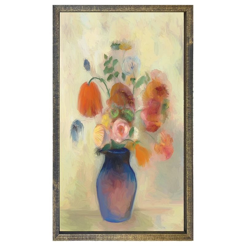 Flower blue vase