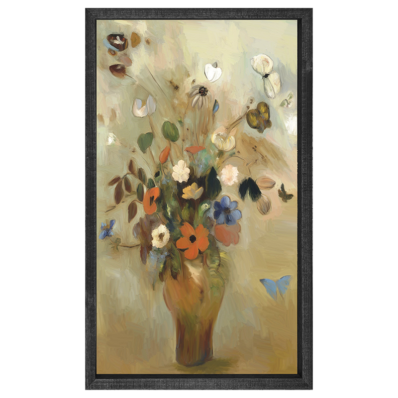 Vintage vase with butterflies