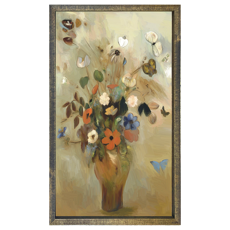 Vintage vase with butterflies